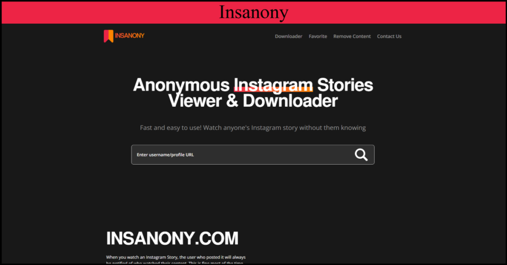 Insanony IG story Viewer